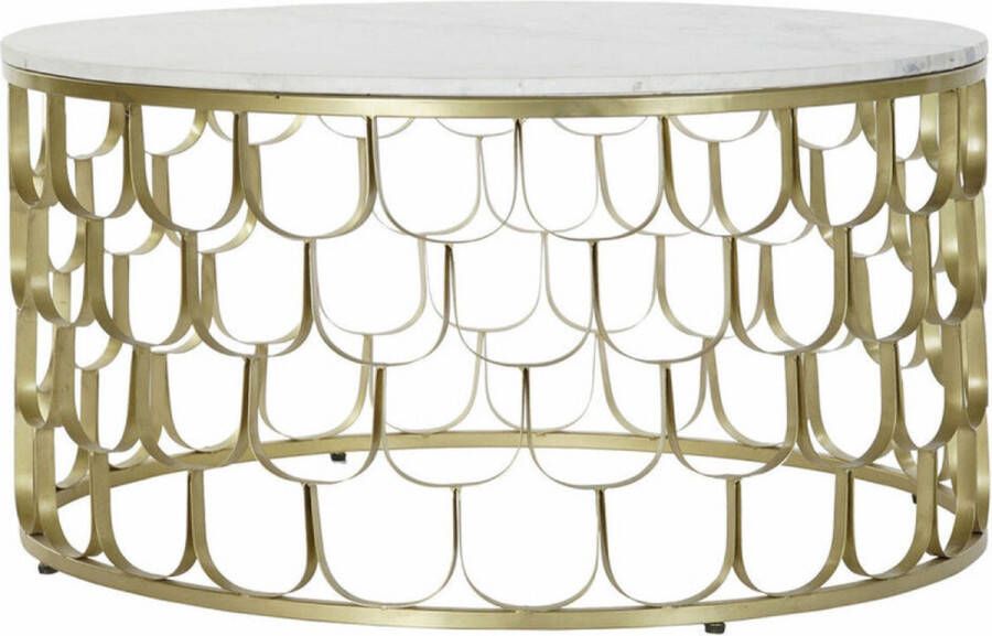 DKD Home Decor Bijzettafel Gouden Wit Marmer Ijzer (81 x 81 x 42 cm)