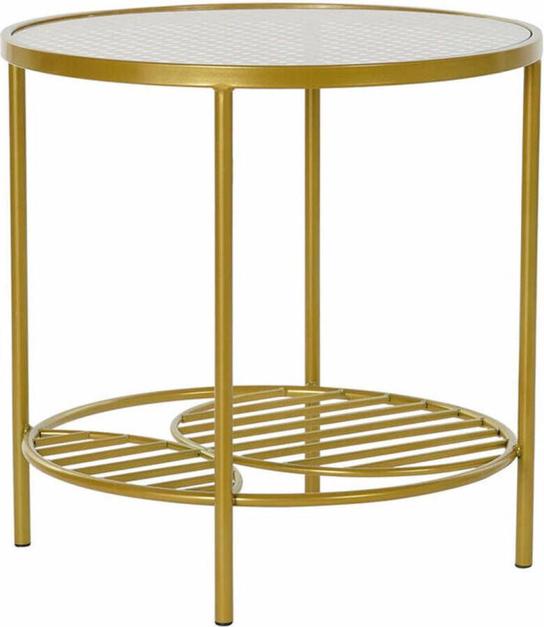 DKD Home Decor Bijzettafel Kristal Gouden Ijzer (49 5 x 49 5 x 49 5 cm)