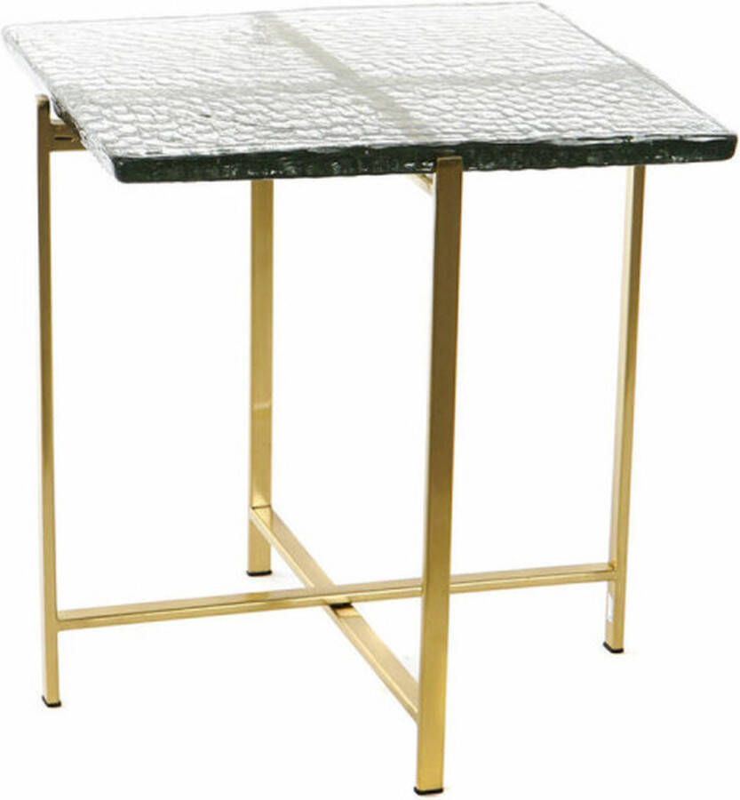 DKD Home Decor Bijzettafel Kristal Gouden Metaal (48 x 47 5 x 49 cm)