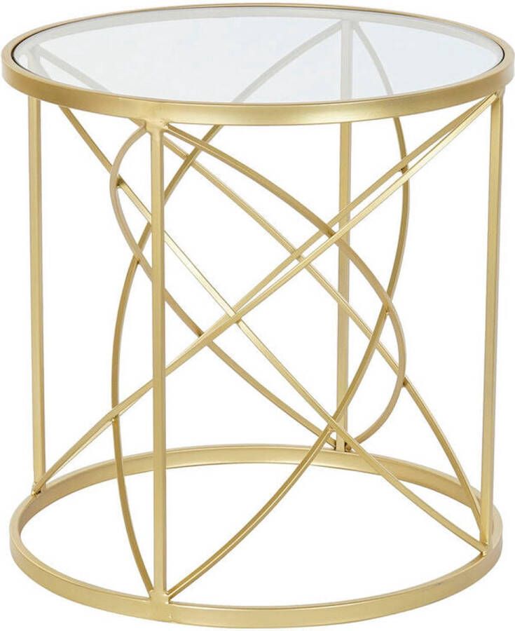 DKD Home Decor Bijzettafel Kristal Gouden Metaal 50 x 50 x 51 cm