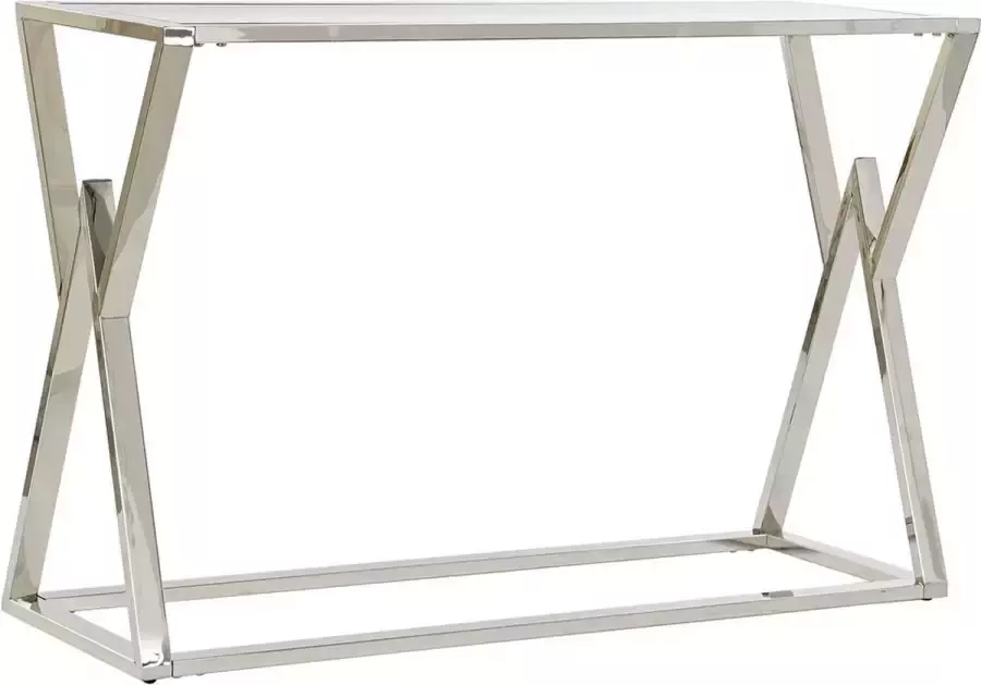 DKD Home Decor Bijzettafel Kristal Ziverachtig Roestvrij staal Modern (120 x 40 x 78 cm)