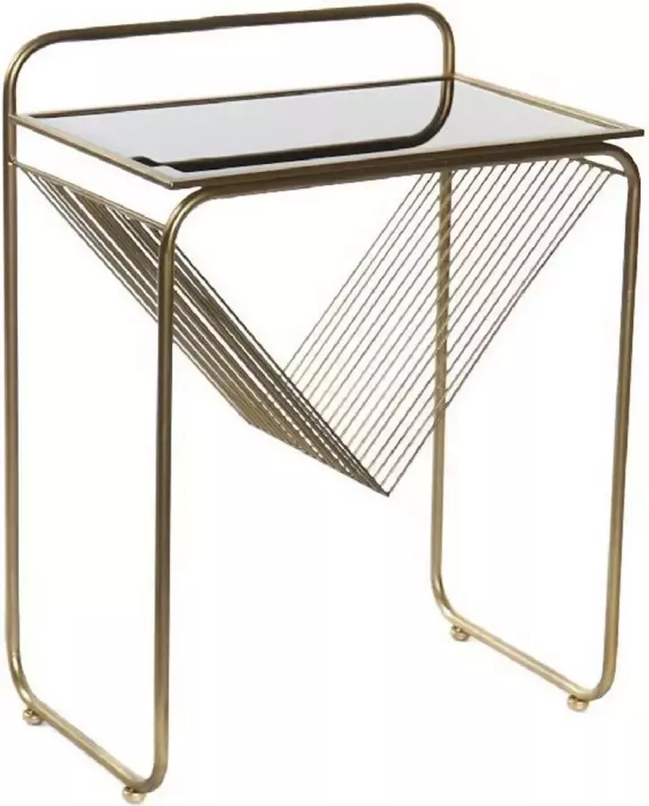 Maison de france Bijzettafel DKD Home Decor Kristal Zwart Gouden Metaal (48 x 30 x 63 cm)