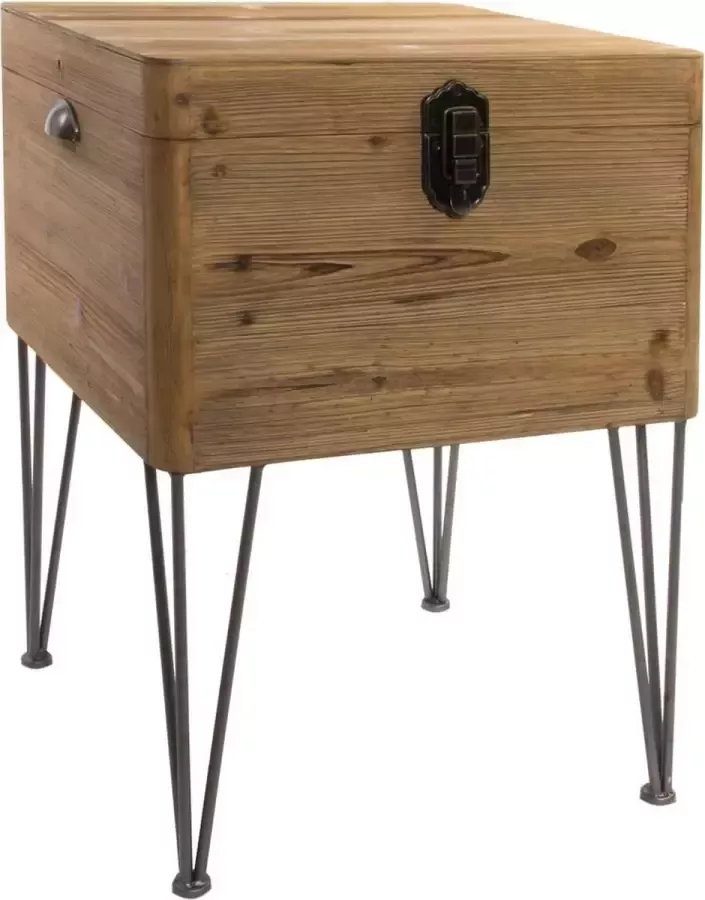 DKD Home Decor Bijzettafel Metaal Hout (49 x 51 x 74 cm)