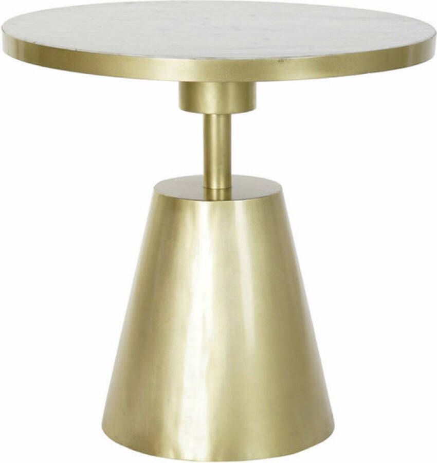 DKD Home Decor Bijzettafel 60 x 60 x 58 cm Gouden Hout Wit Marmer Ijzer - Foto 1