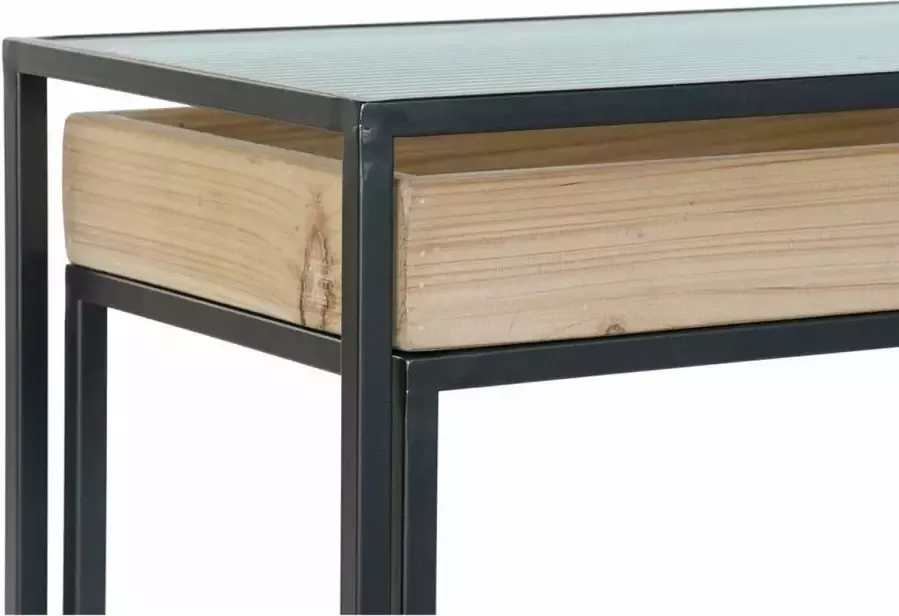 DKD Home Decor Bijzettafel Zwart Metaal Kristal (2 pcs) - Foto 2