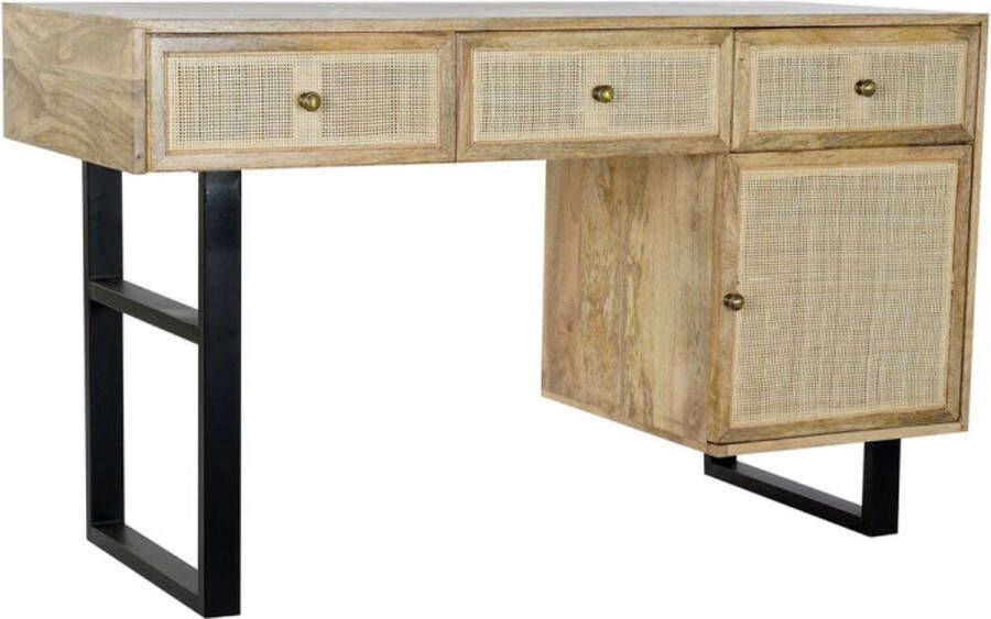 DKD Home Decor Bureau Natuurlijk Zwart (130 x 50 x 76 cm)