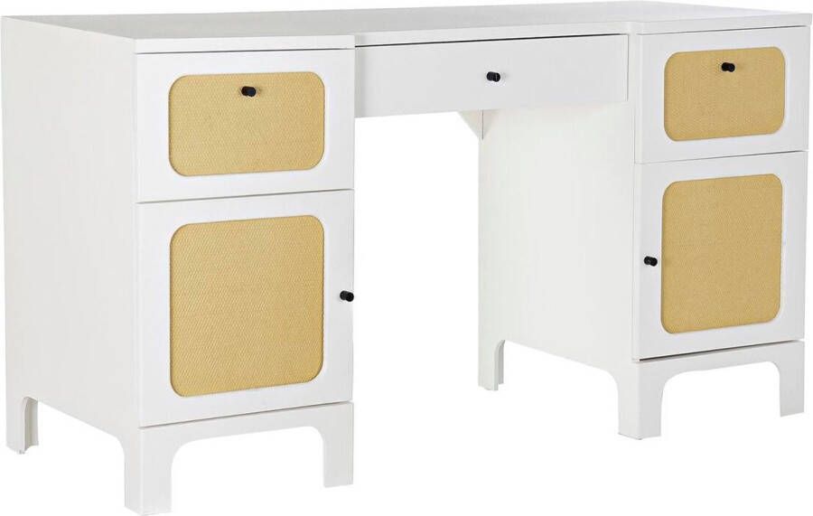 DKD Home Decor Bureau Spar Wit Rotan (140 x 50 x 76 cm)