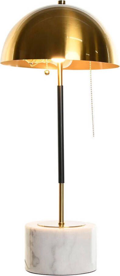 DKD Home Decor Bureaulamp Zwart Gouden Metaal Marmer 50 W 220 V 25 x 25 x 58 cm