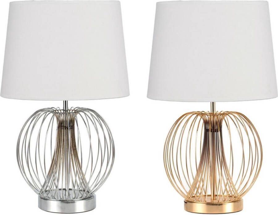 DKD Home Decor Bureaulamp Metaal Polyester 50 W (32.5 x 32.5 x 52 cm) (2 Stuks)