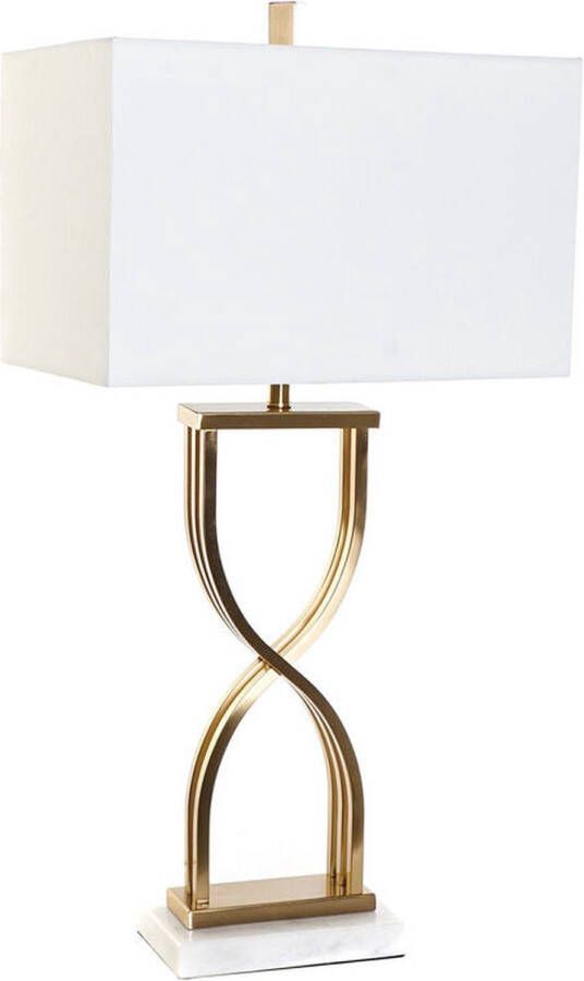 DKD Home Decor Bureaulamp 40 x 23 x 79 cm Gouden Metaal Wit Marmer 40 W 240 V