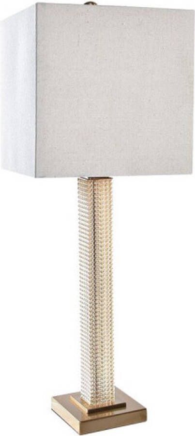 DKD Home Decor Bureaulamp Beige Gouden Metaal Kristal 50 W 220 V 28 x 28 x 76 cm