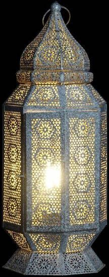 DKD Home Decor Bureaulamp Gouden Metaal Wit 220 V 50 W Arabisch (17 x 17 x 46 cm)