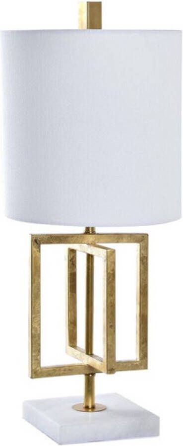 DKD Home Decor Bureaulamp Gouden Wit 220 V 50 W Modern (25 x 25 x 60 cm)