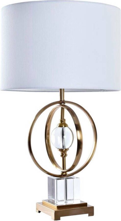 DKD Home Decor Bureaulamp Gouden Wit 220 V 50 W Modern (38 x 38 x 68 cm)