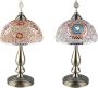 DKD Home Decor Bureaulamp Kristal Mozaïek Metaal Multicolour Arabisch (30 x 30 x 46 cm) (2 Stuks) - Thumbnail 1