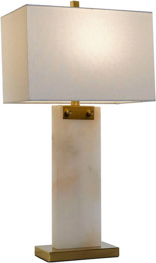DKD Home Decor Bureaulamp Wit Gouden Metaal Marmer 50 W 220 V 38 x 25 x 76 cm