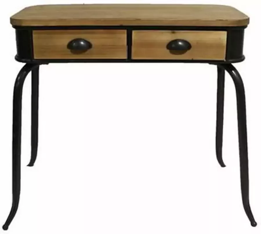 DKD Home Decor Console 95 x 49 x 76 cm Spar Natuurlijk Zwart Metaal Plastic Multicolour