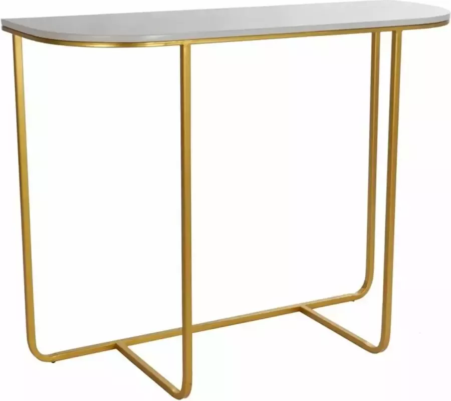 DKD Home Decor Console Gouden Metaal Wit Marmer (98 x 35 x 77 cm)