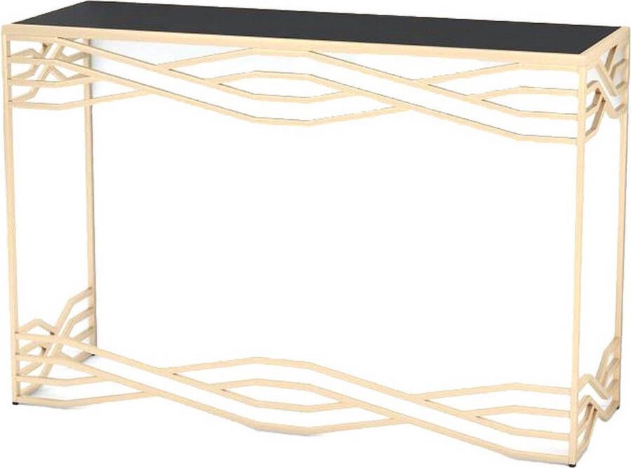 DKD Home Decor Console Kristal Zwart Gouden Metaal (120 x 40 x 80 cm)
