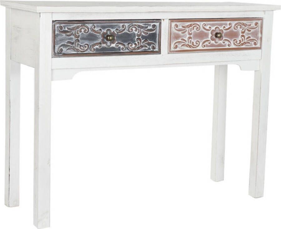DKD Home Decor Console Natuurlijk Bruin MDF Wit Arabisch (107 x 36 x 81 cm)