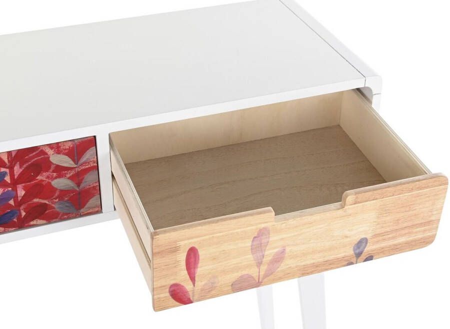 DKD Home Decor Console Natuurlijk MDF Rubberwood Wit Kastanjebruin (80 x 30 x 74 cm)