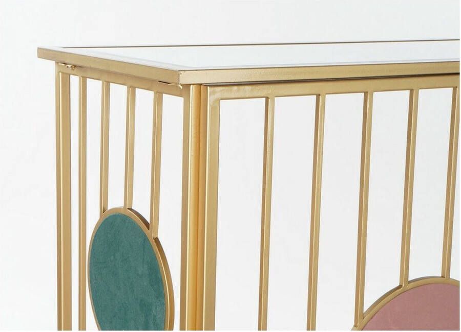 DKD Home Decor Console Roze Gouden Metaal Cirkels (120 x 36 x 90 cm) - Foto 2