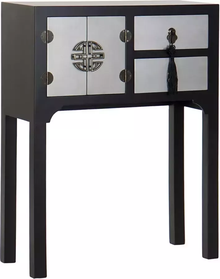 DKD Home Decor Console 8424001737291 Spar Zilverkleurig Zwart Hout MDF 63 x 26 x 83 cm - Foto 2