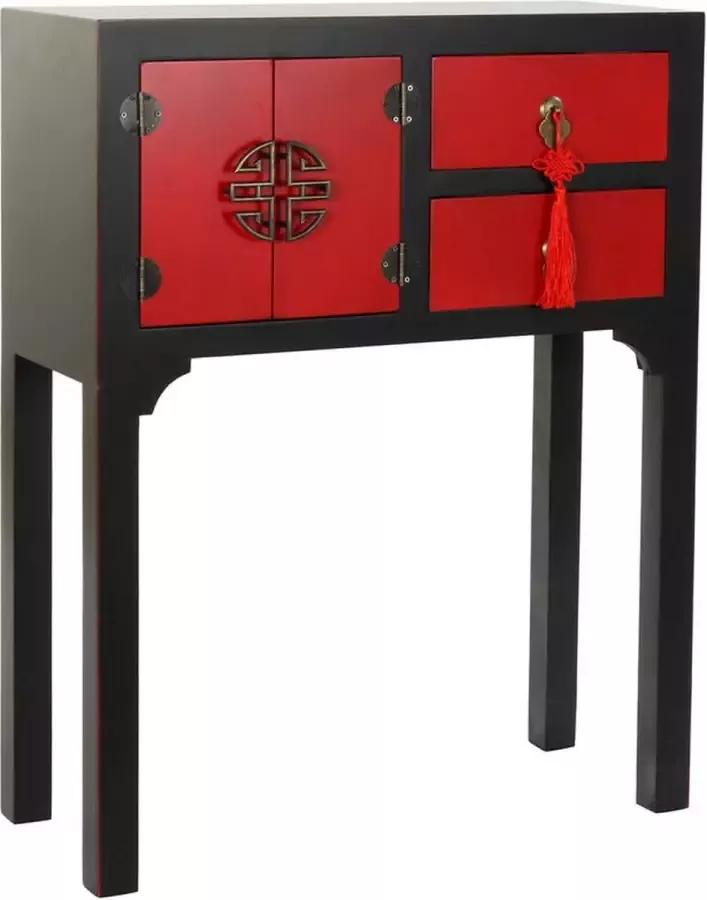 DKD Home Decor Console 63 x 27 x 83 cm Spar Zwart Oranje Plastic Hout MDF - Foto 2