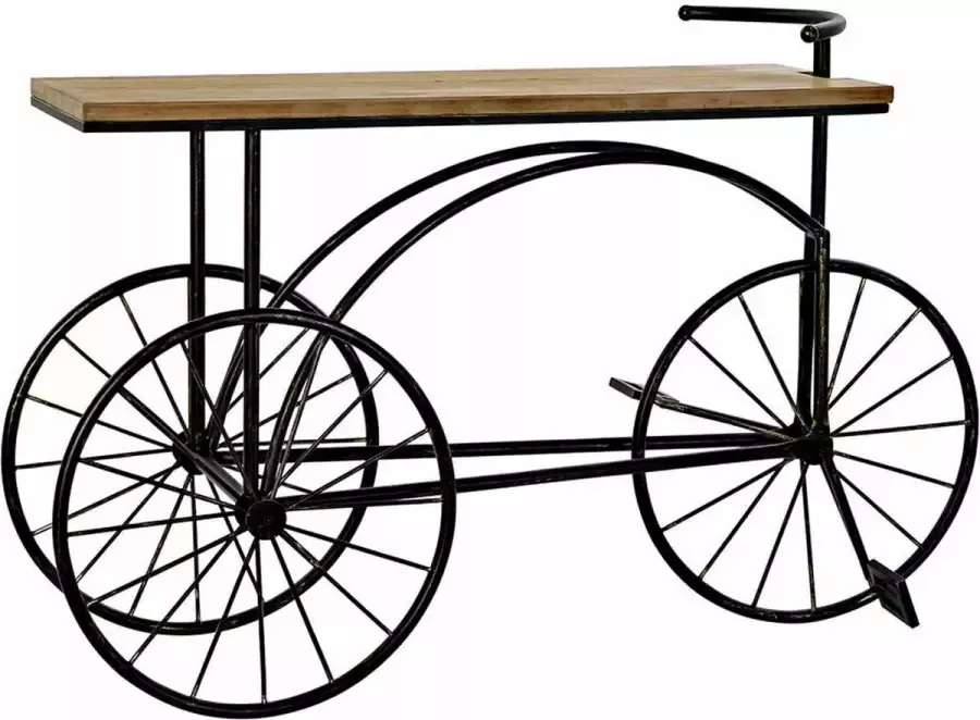 DKD Home Decor Console Spar Zwart Fiets Metaal (128 x 40 x 82 cm)