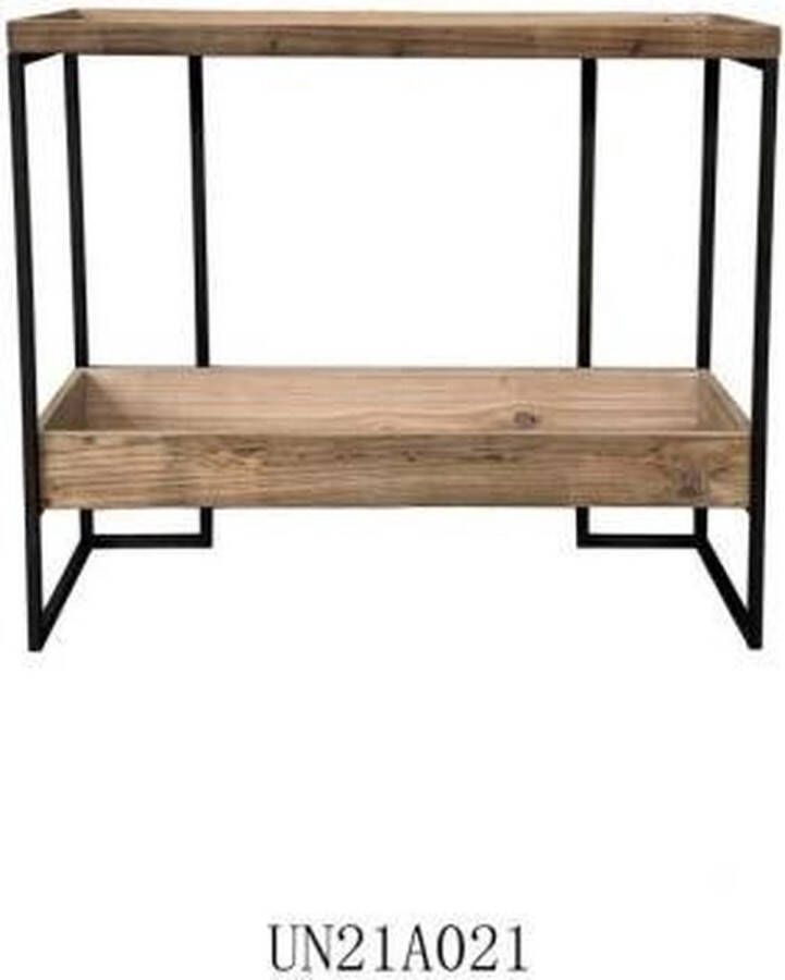 DKD Home Decor Console Spar Zwart Metaal Lichtbruin (90 x 35 x 80 cm) - Foto 2