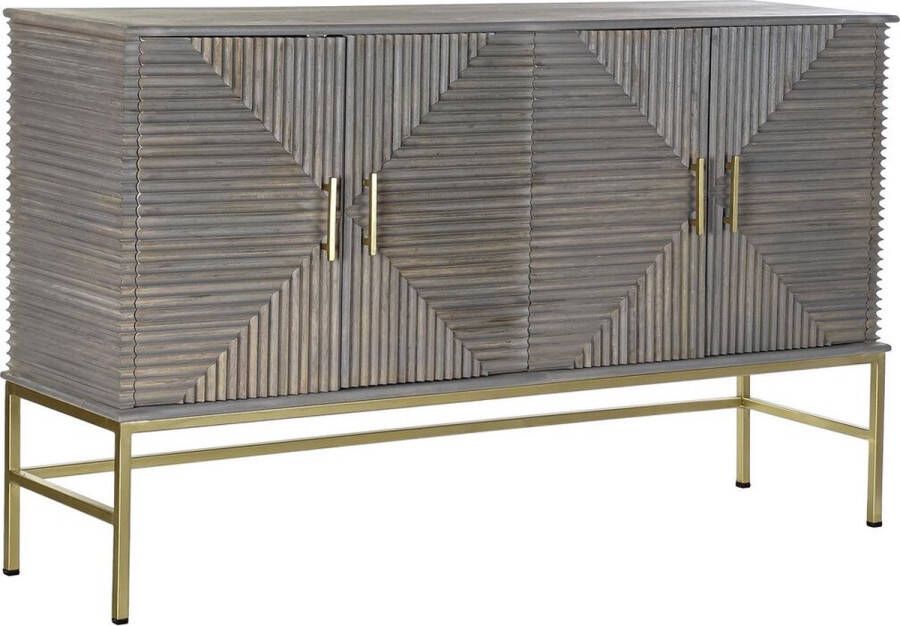 DKD Home Decor Dientafel Grijs Gouden Blik Mangohout (152 x 42 x 91 cm)
