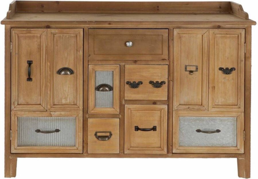 Maison de france Dressoir buffet wood metal 116x35x82 brown metaal