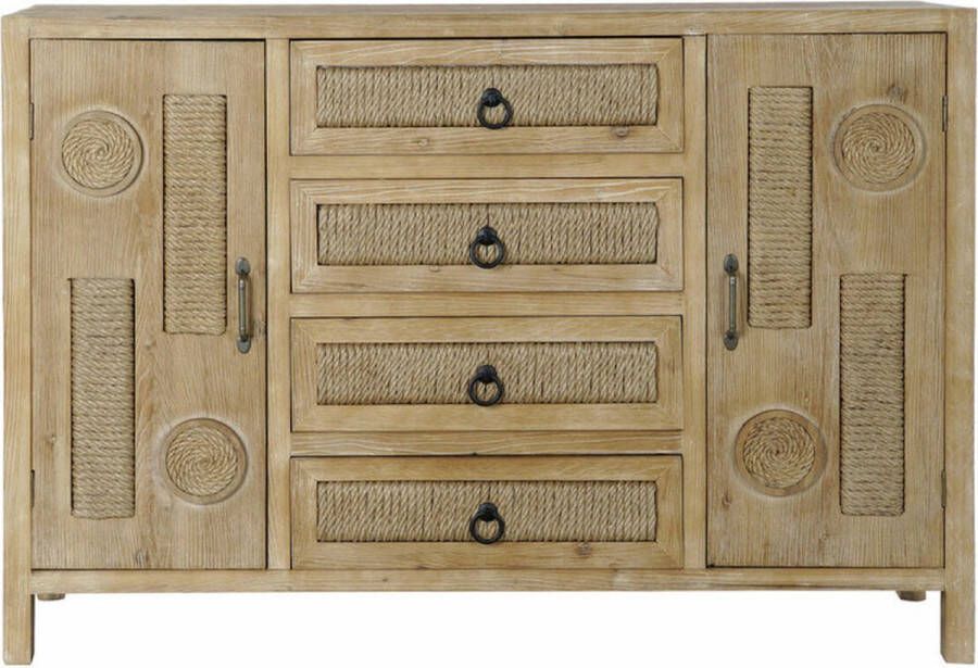 Maison de france Dressoir buffet wood rope 123x38x84 natural brown bruin