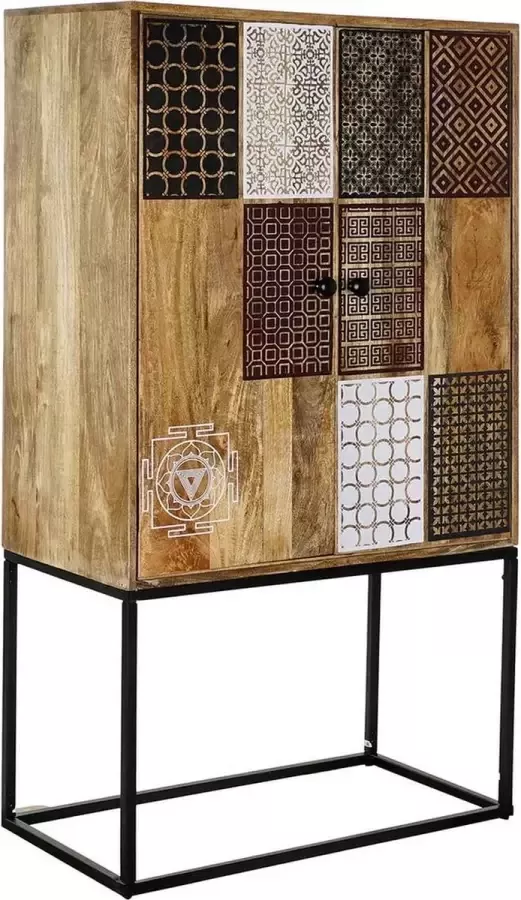 DKD Home Decor Dientafel Metaal Mangohout (84 x 43 x 151 cm)