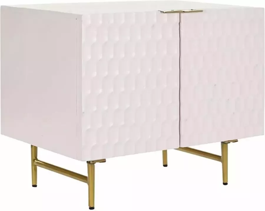 DKD Home Decor Dientafel Roze Gouden Metaal Mangohout (63 x 43 x 52 cm)