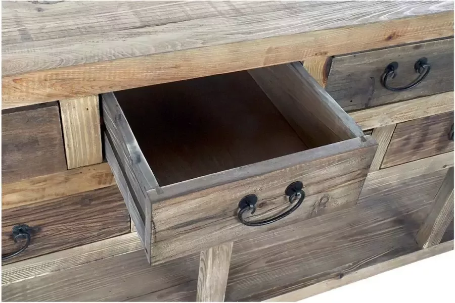 DKD Home Decor Dientafel Verouderde afwerking Pijnboom (190 x 45 x 80 cm)