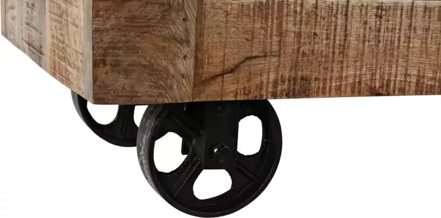 DKD Home Decor Dientafel Zwart Grijs Metaal Donkerbruin Mangohout (150 x 43 x 90 cm) - Foto 3