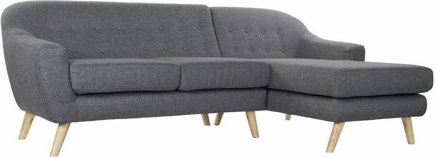 DKD Home Decor 3-zitsbank 8424001799442 Grijs Multicolour Natuurlijk Hout Rubberwood Scandi 230 x 144 x 84 cm