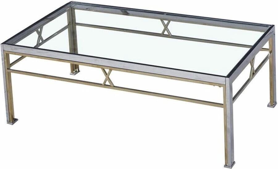 DKD Home Decor Bijzettafel 110 x 60 x 40 cm Kristal Zilverkleurig Staal Aluminium