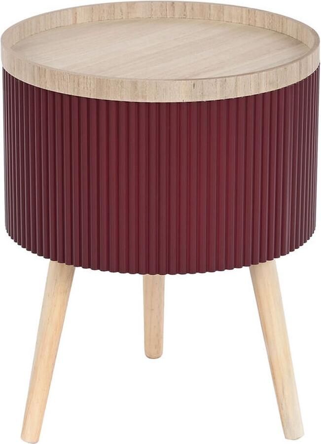 DKD Home Decor Bijzettafel 38 5 x 38 5 x 49 cm Bruin Kastanjebruin Hout MDF