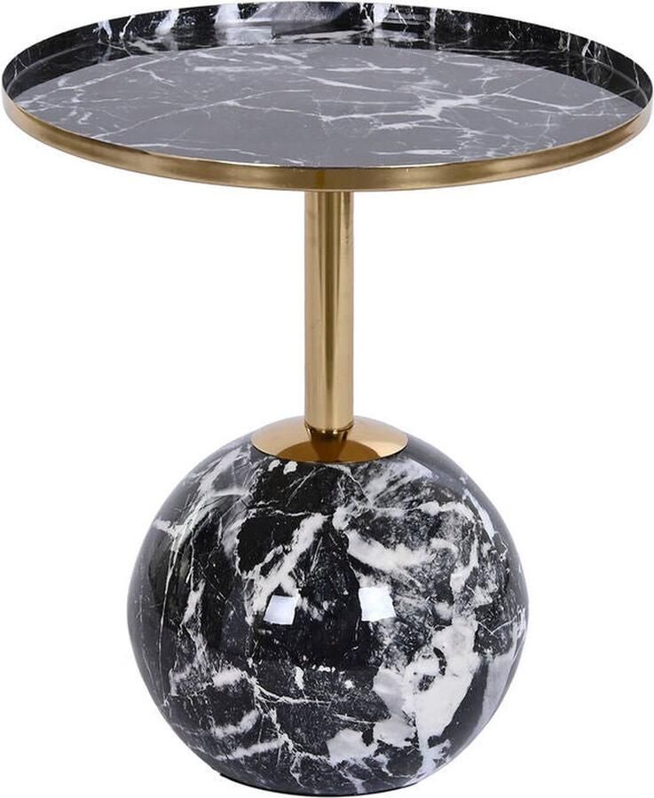 DKD Home Decor Bijzettafel 41 x 41 x 47 cm Zwart Gouden Ijzer