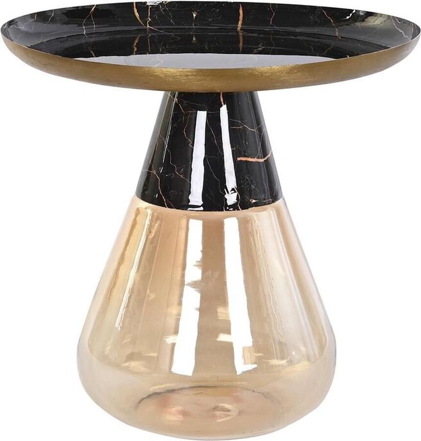 DKD Home Decor Bijzettafel 60 x 60 x 57 cm Kristal Tweekleurig Ijzer