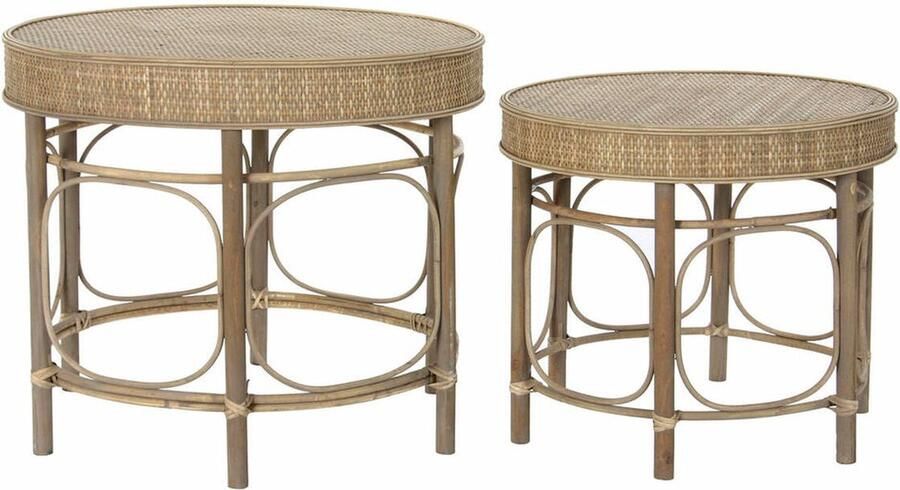 DKD Home Decor Bijzettafel 61 x 61 x 52 cm Natuurlijk Hout