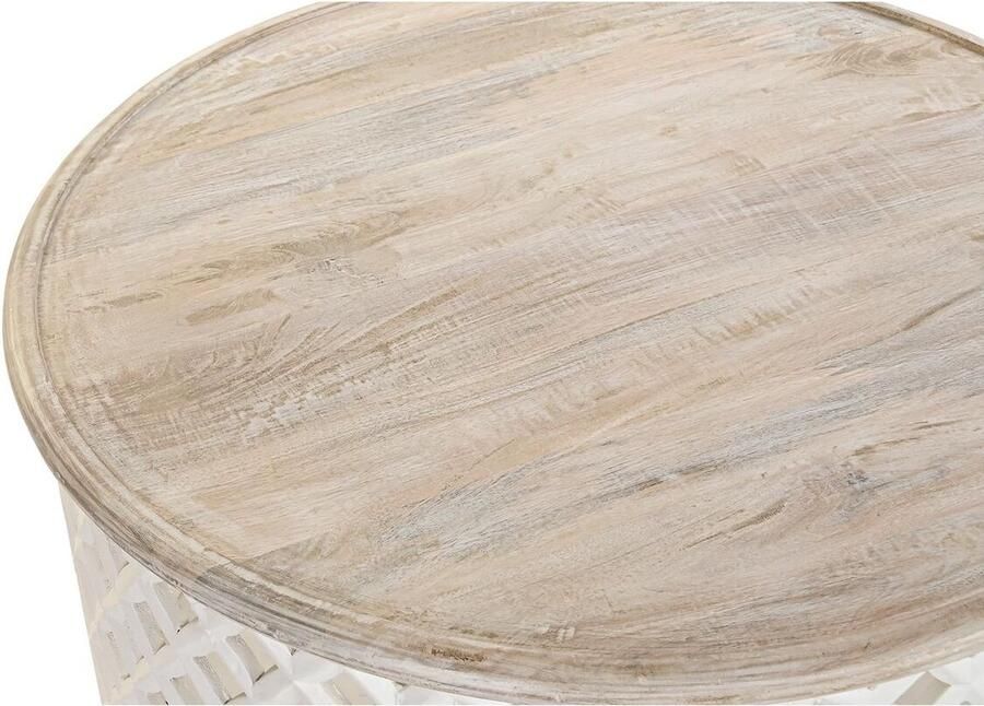 DKD Home Decor Bijzettafel Aluminium Mangohout (81 x 81 x 45 cm)