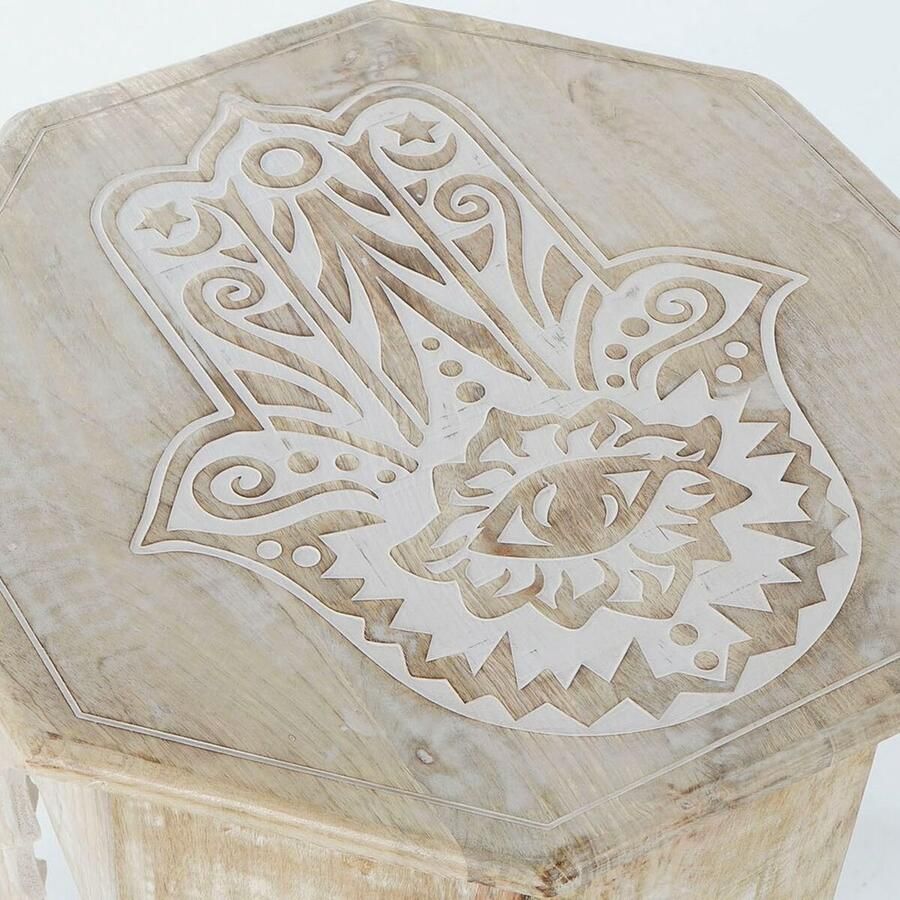 DKD Home Decor Bijzettafel Bruin Hout Plastic Mangohout 49 x 49 x 53 5 cm