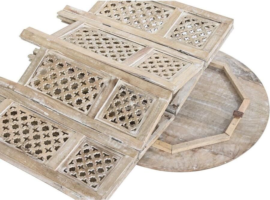 DKD Home Decor Bijzettafel Bruin Wit Mangohout (53 x 53 x 53 cm)