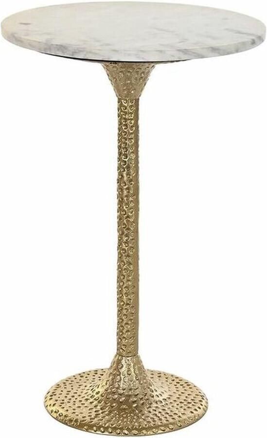 DKD Home Decor Bijzettafel Gouden Aluminium Wit Marmer (40 x 40 x 61 cm)