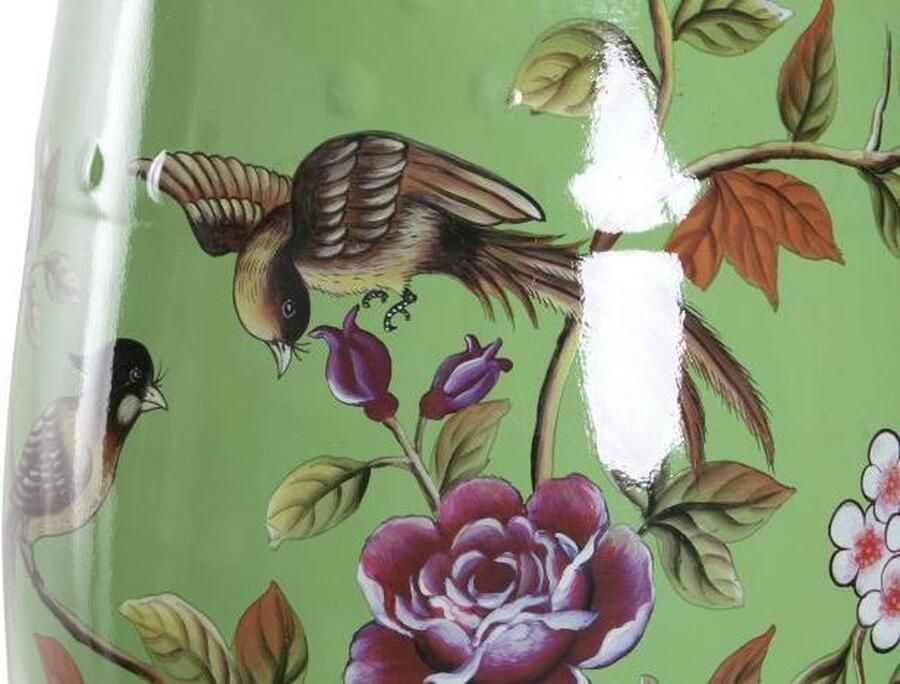 DKD Home Decor Bijzettafel Groen Multicolour Porselein 35 x 35 x 45 cm