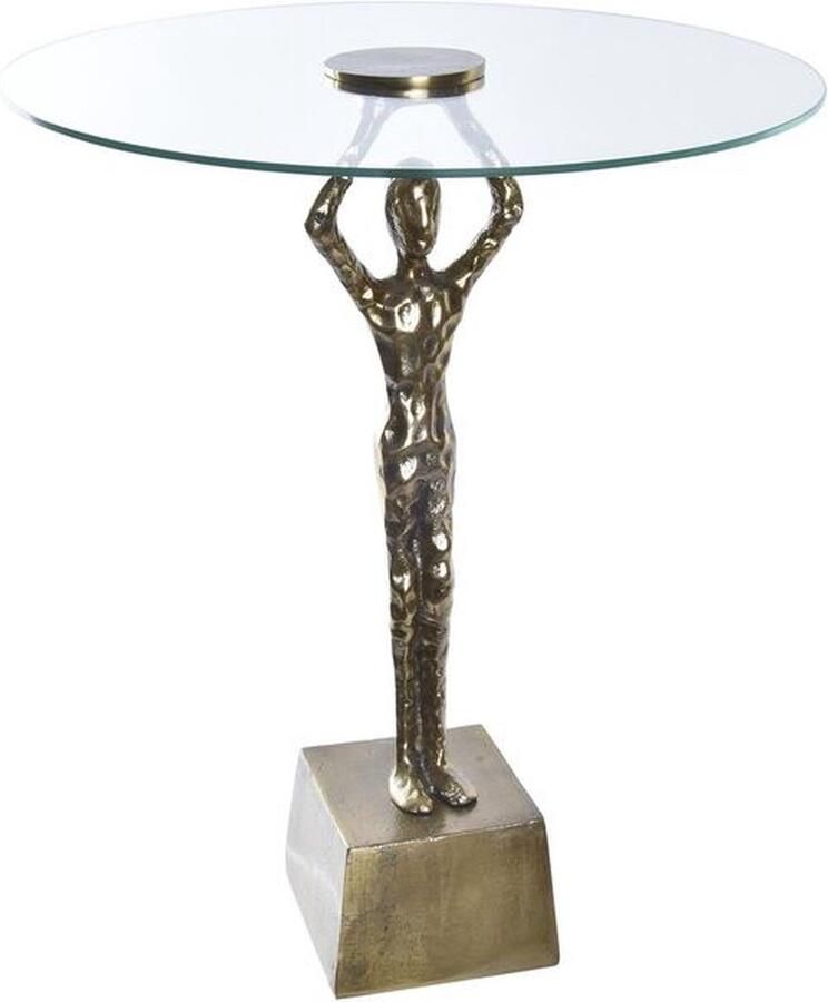 DKD Home Decor Bijzettafel Kristal Gouden Aluminium Mannen (46 x 46 x 57 cm)