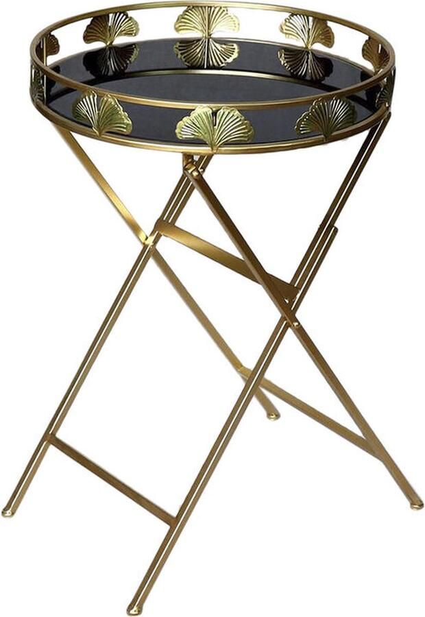 DKD Home Decor Bijzettafel Kristal Gouden Metaal (49 x 49 x 72 cm)